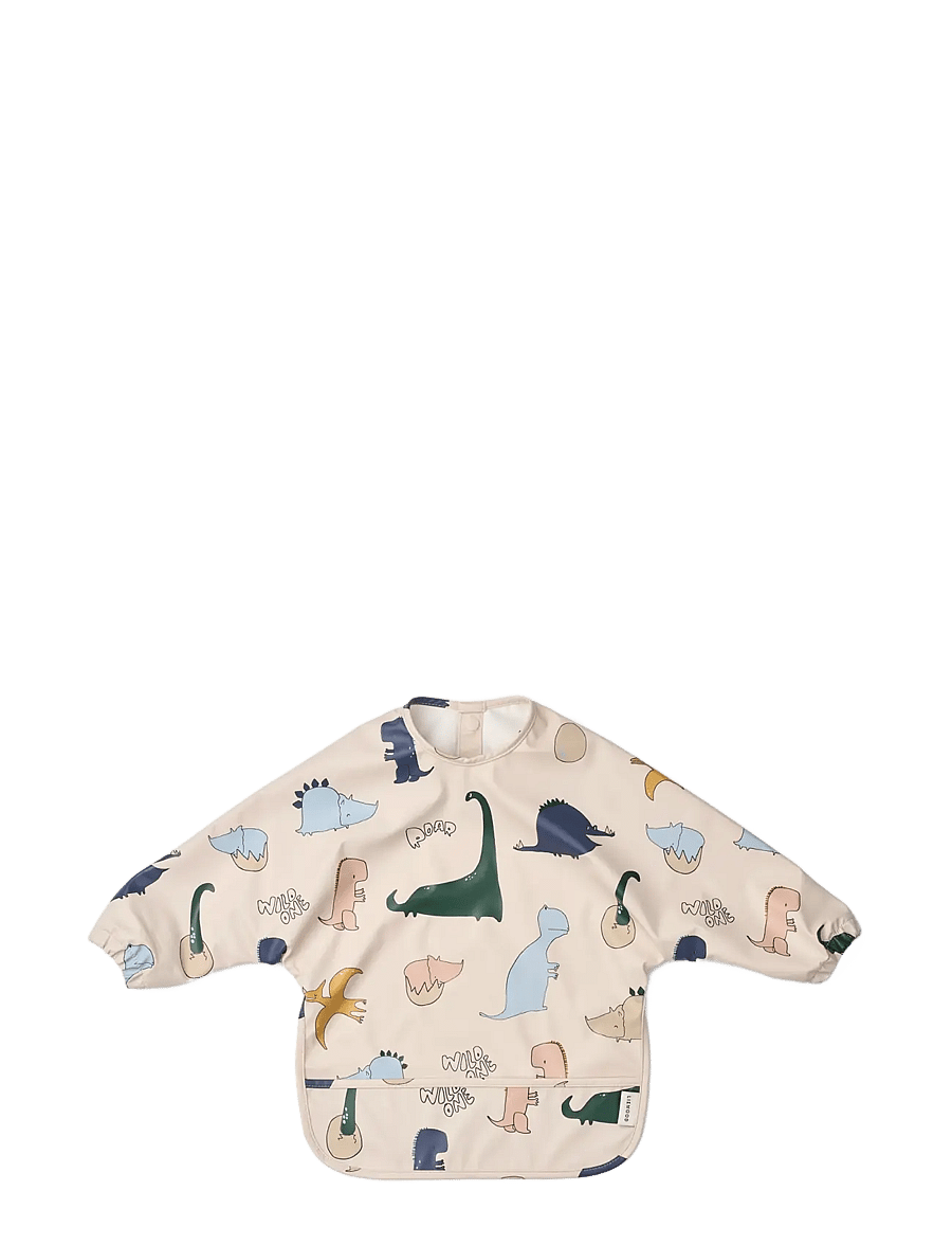 Liewood - Merle Printed Cape Bib - långärmad haklappar - dino roar / sandy - 0