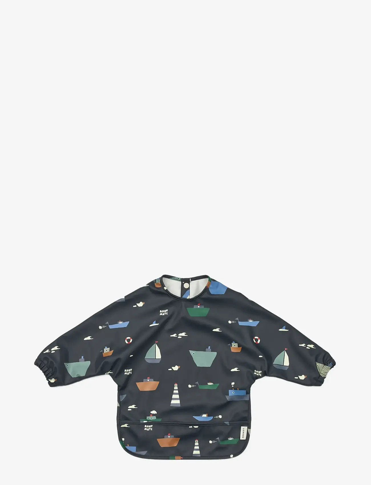 Liewood - Merle Printed Cape Bib - långärmad haklappar - sailing / classic navy - 1