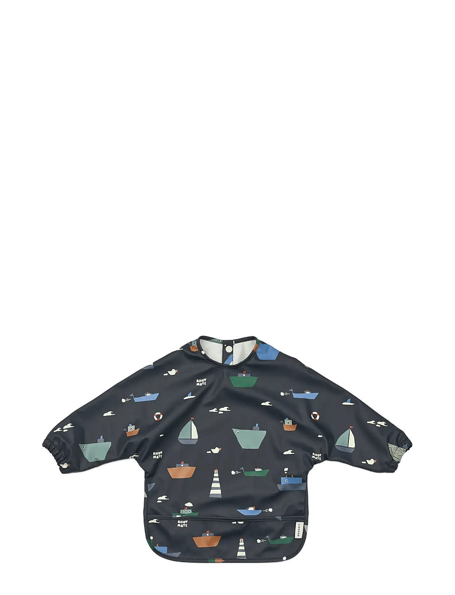 Liewood - Merle Printed Cape Bib - pikkade varrukatega pudipõll - sailing / classic navy - 1
