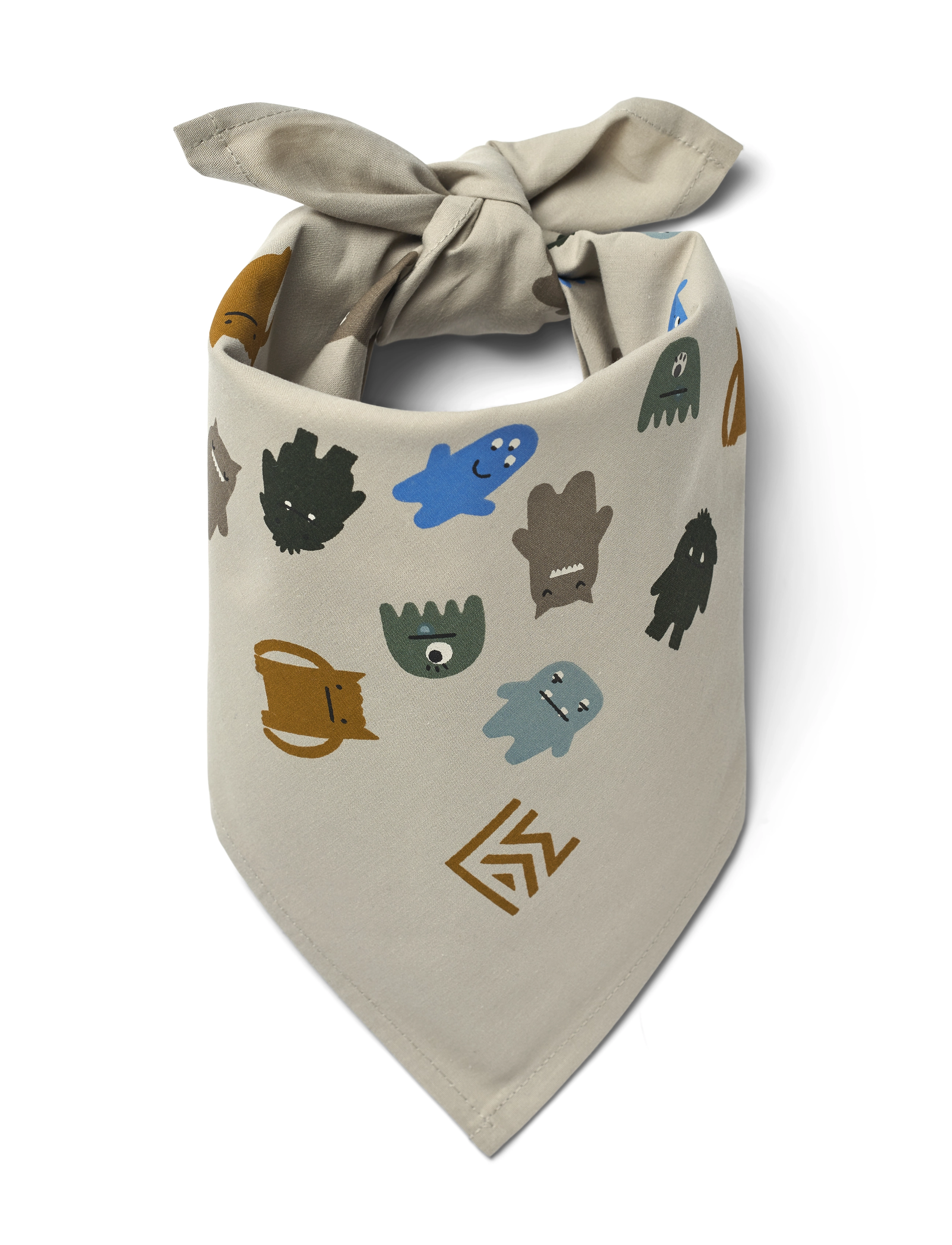 Liewood - Bali Printed Bandana Scarf 2-pack - monster blue mix / check mix - 3
