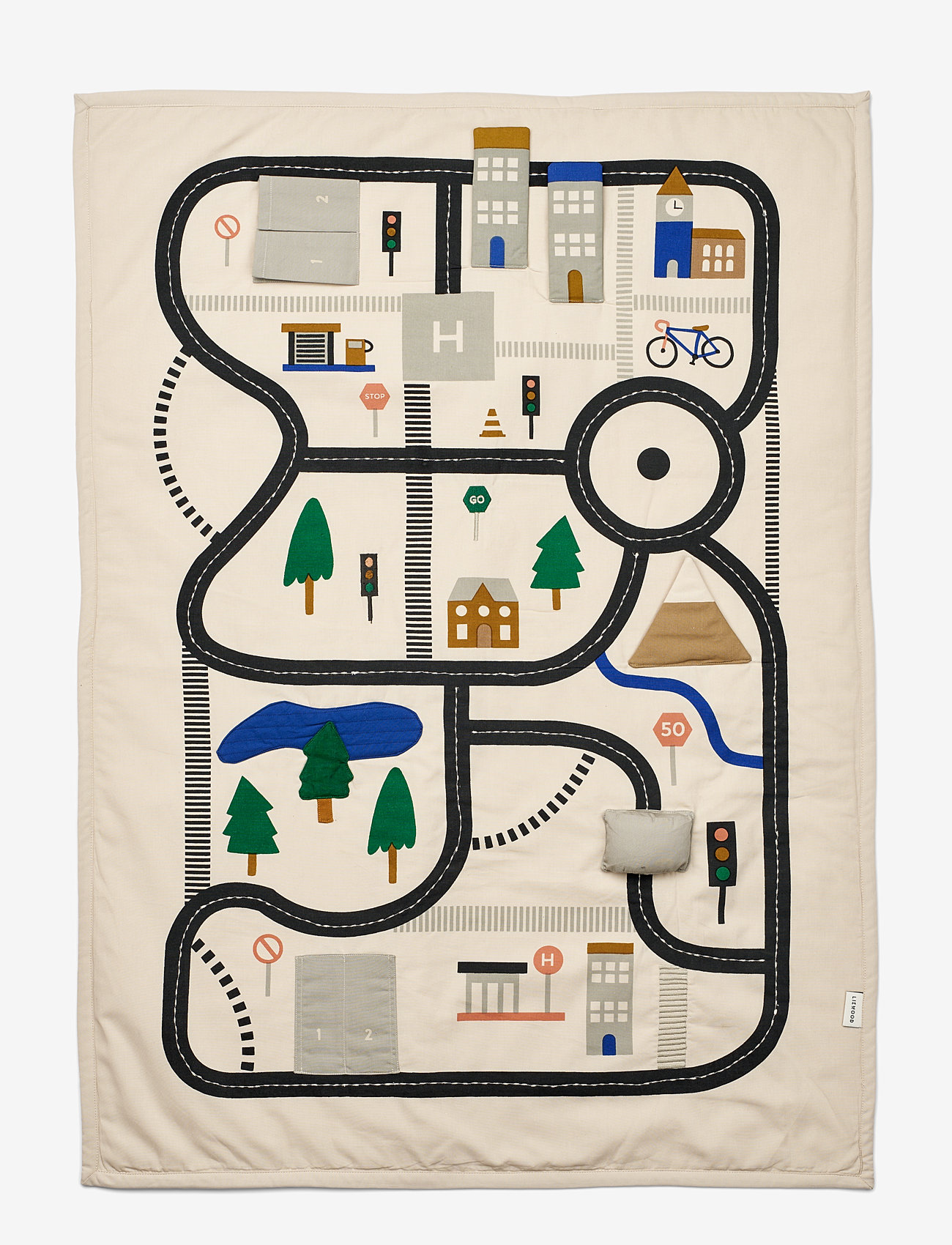 Liewood - Adonna Transportable Activity Blanket - legemåtter - road map / sandy - 0