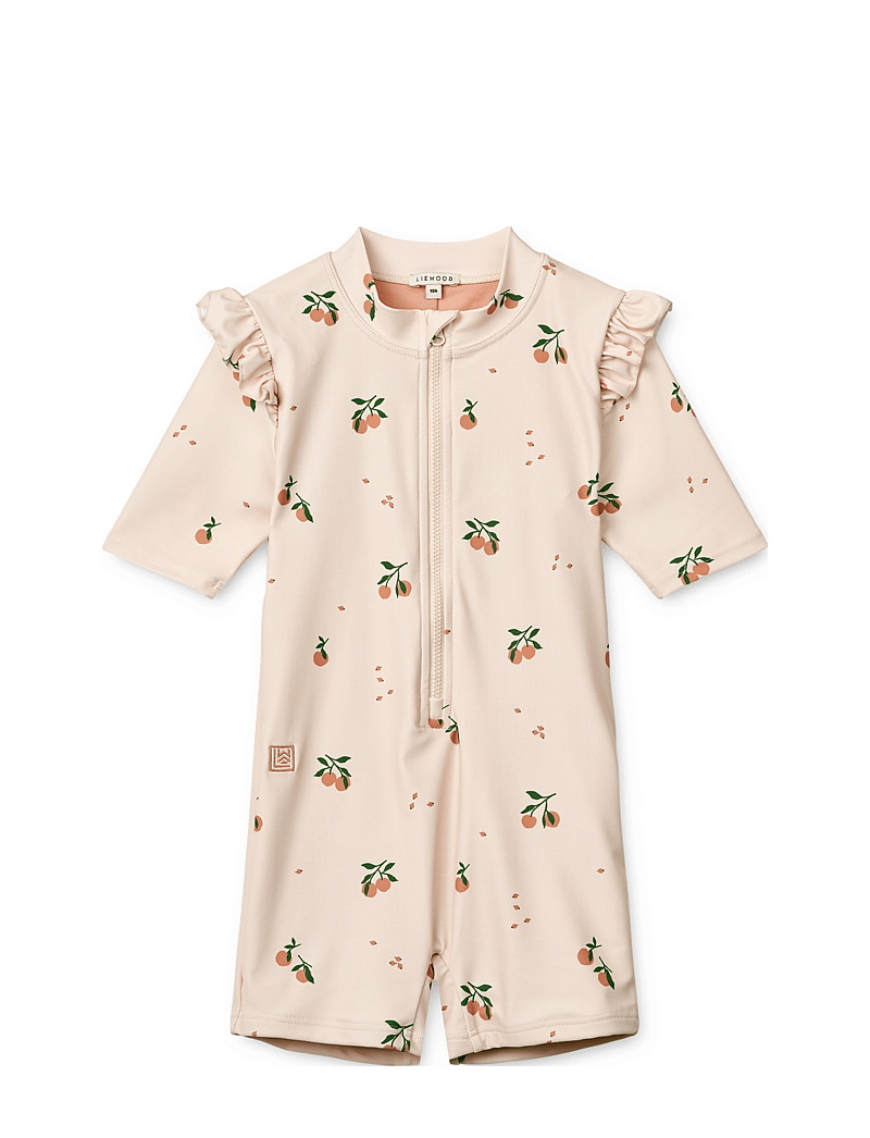 Liewood - Amel Printed Swim Jumpsuit - stroje kąpielowe jednoczęściowe - peach / sea shell - 0