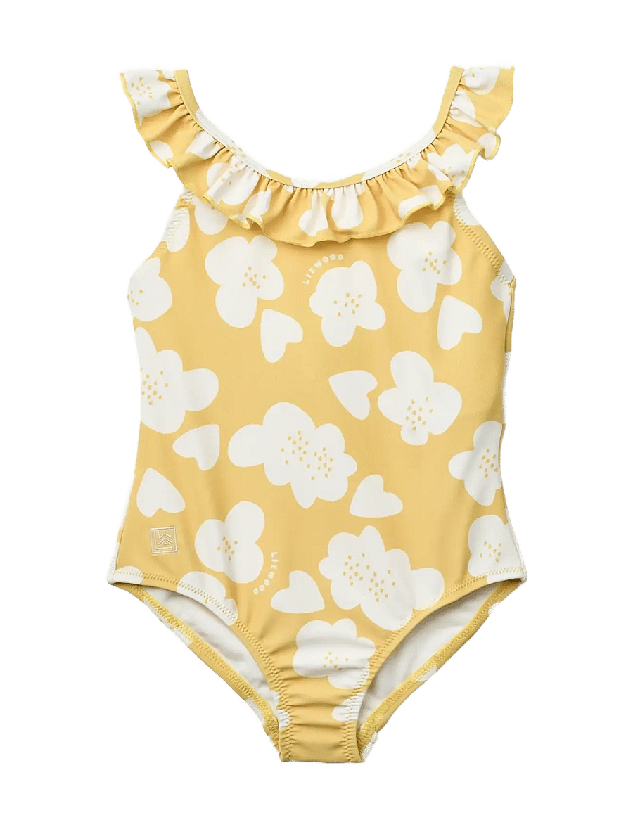 Liewood - Kallie Printed Swimsuit - uv clothing - flower / lemon yellow - 1