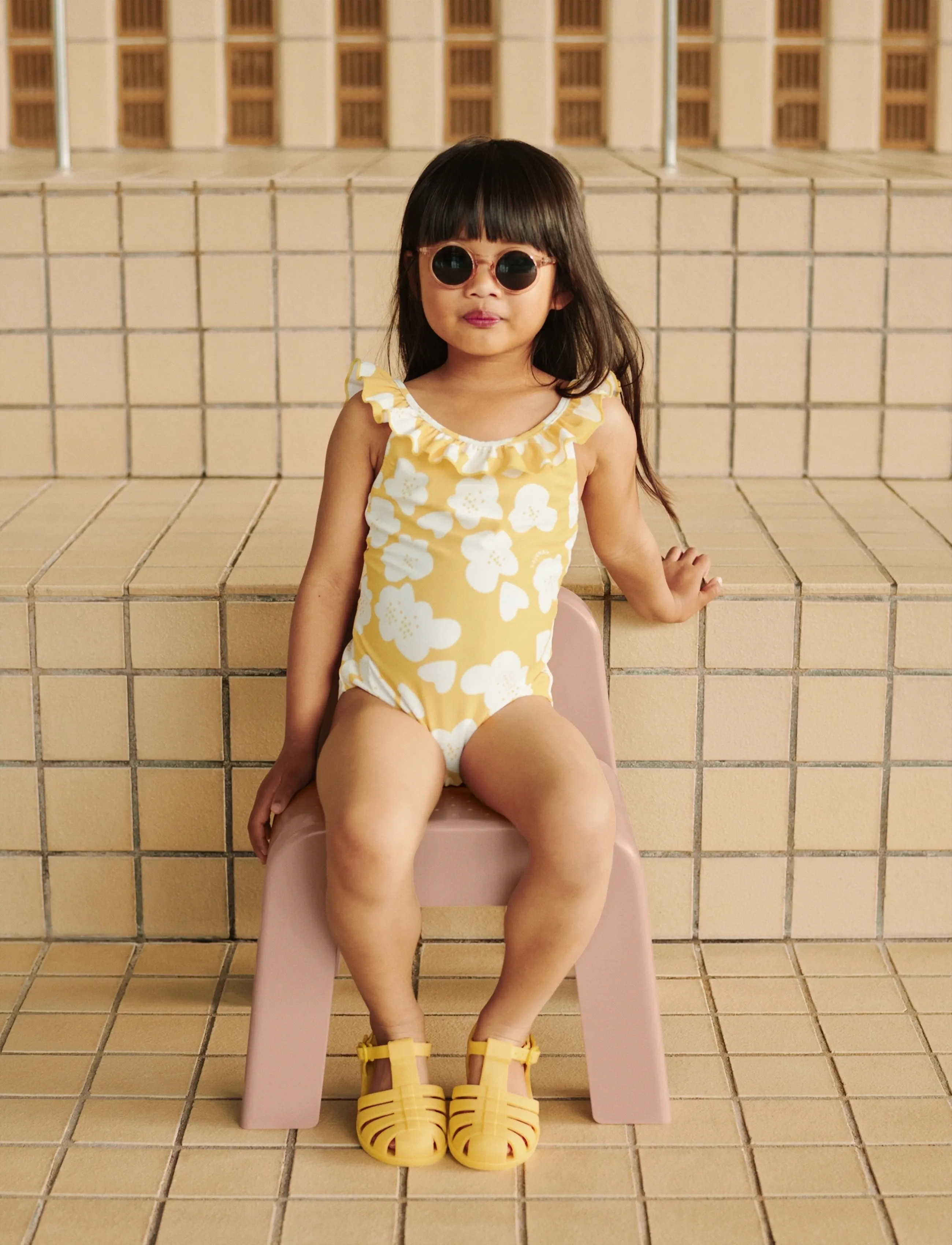 Liewood Kallie Printed Swimsuit - Liewood - FLOWER / LEMON YELLOW / yellow