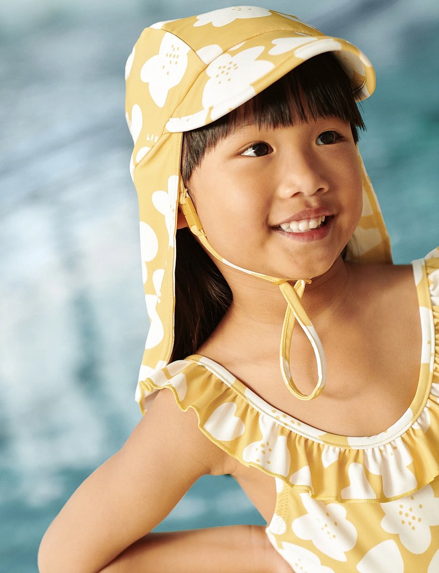 Liewood - Kallie Printed Swimsuit - uv clothing - flower / lemon yellow - 3