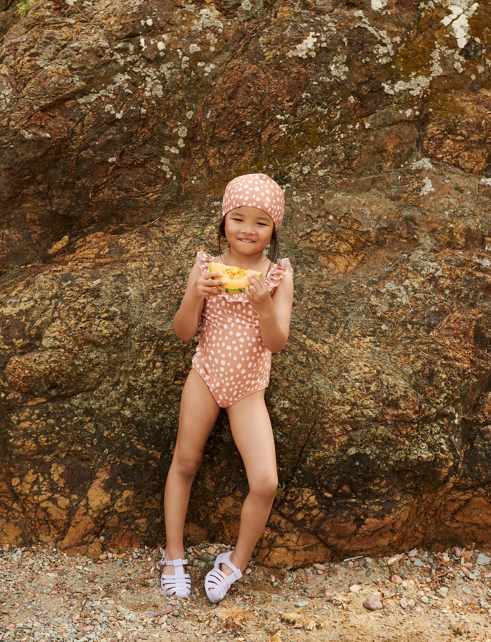 Liewood - Kallie Printed Swimsuit - badeanzüge - leo spots / tuscany rose - 0