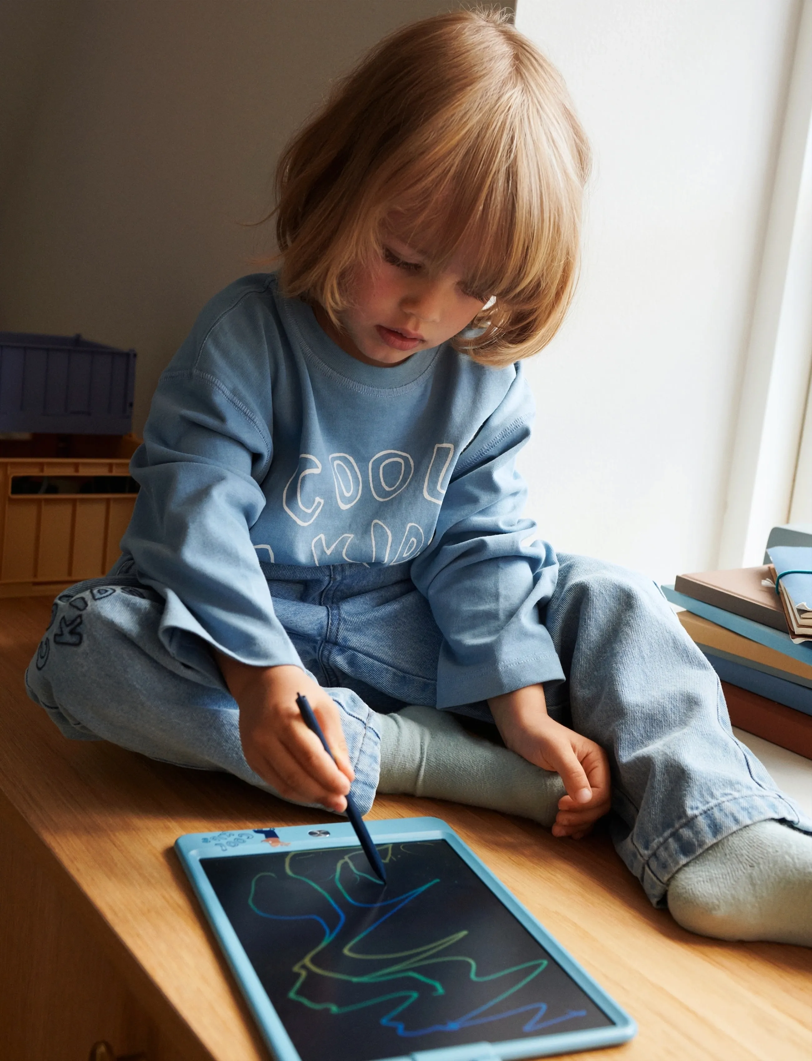Liewood Zora Magic Drawing Board 10 Inches, One Size, Drawing, Blau - Boards, Kinder