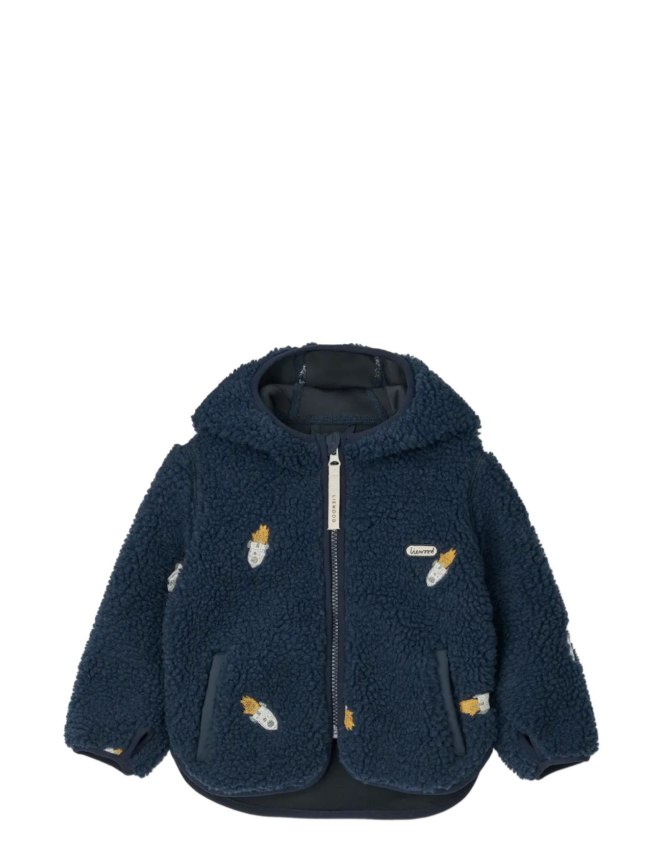 Liewood Mara Pile Jacket With Ears - Fleecetøj - ROCKET / CLASSIC NAVY / EMBROIDERY / navy
