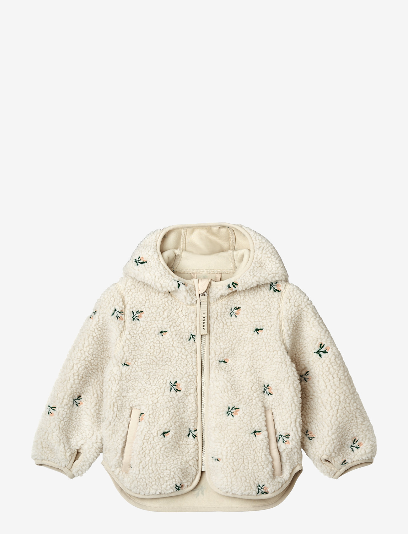 Liewood - Mara Pile Jacket With Ears - peach / sandy embroidery - 0