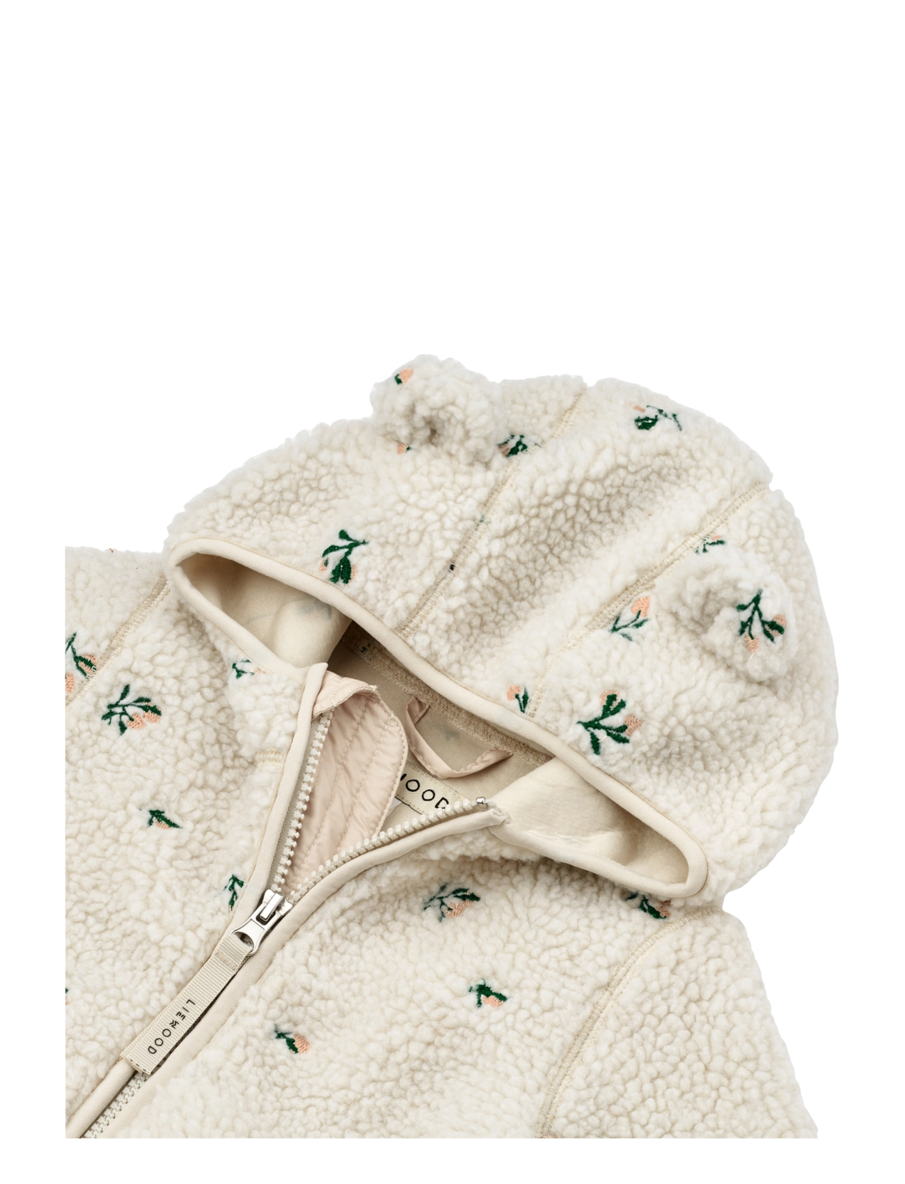 Liewood - Mara Pile Jacket With Ears - peach / sandy embroidery - 2