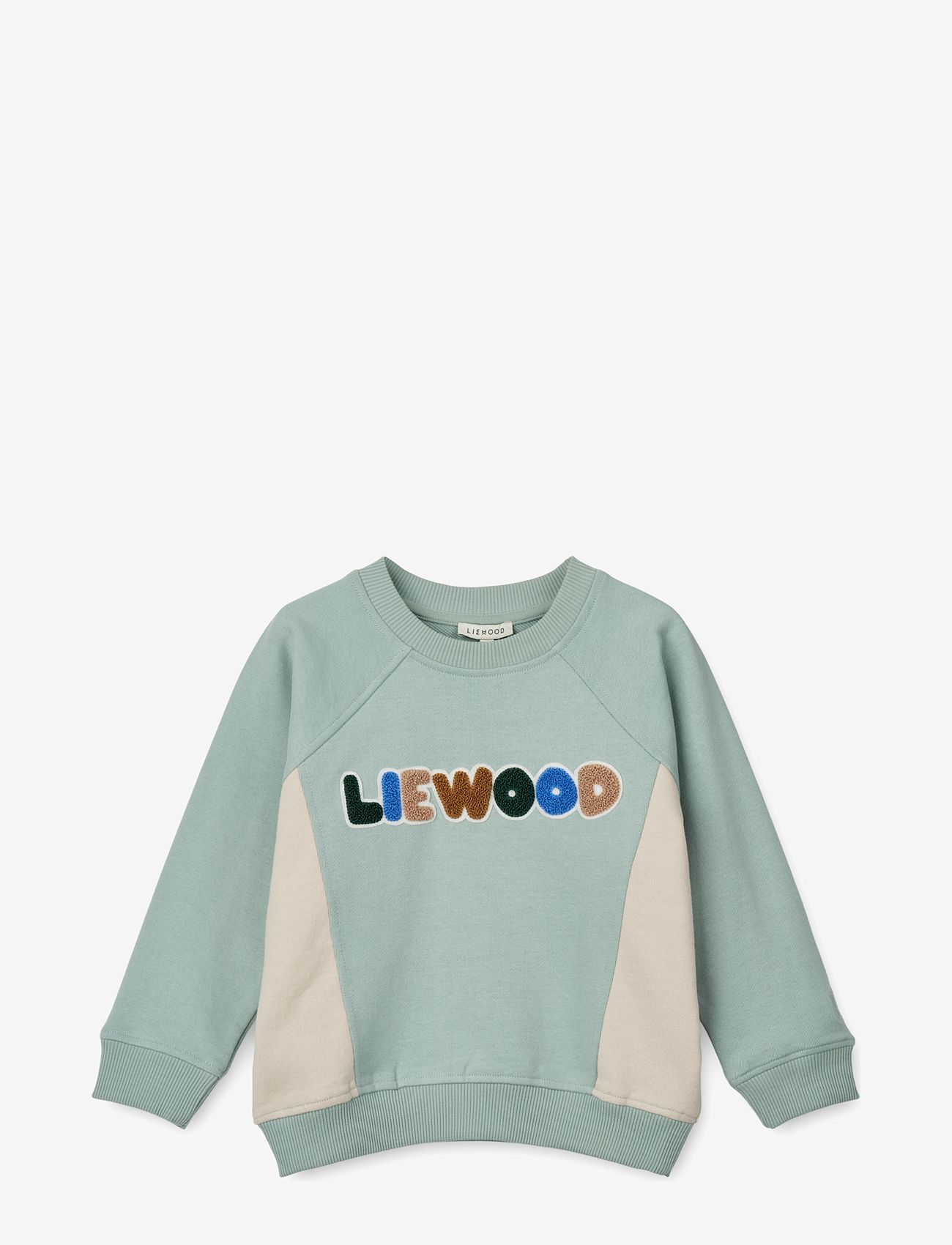 Liewood - Aude Placement Sweatshirt - sweatshirts - ice blue / sandy - 1