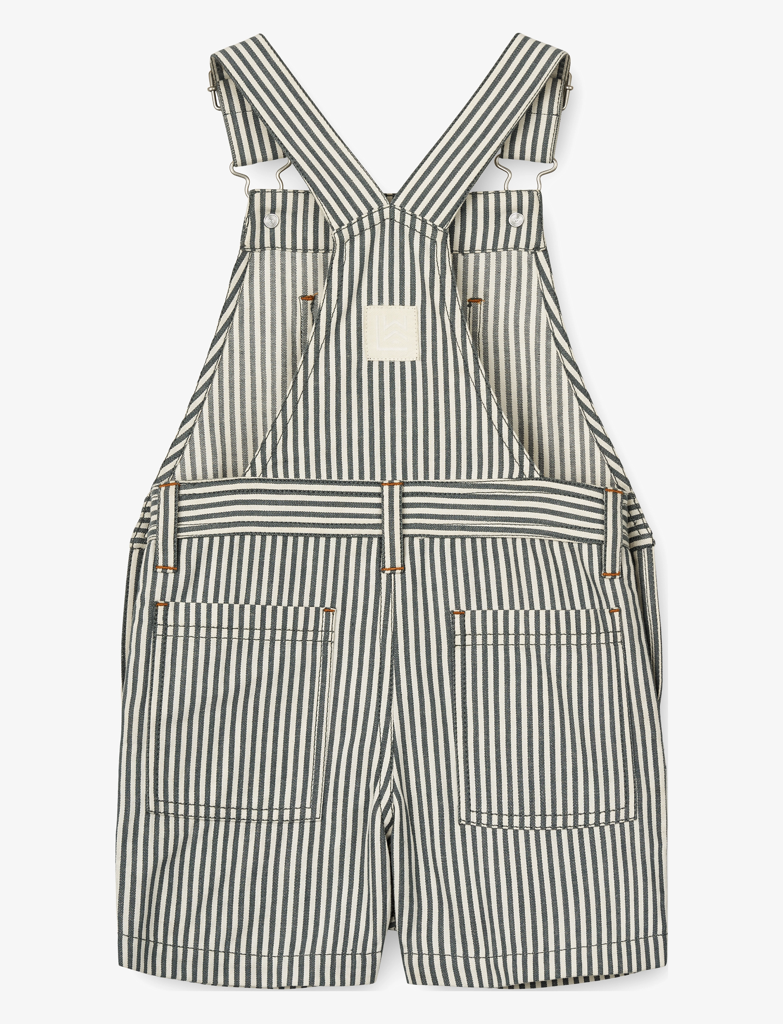 Liewood - Venedict Stripe Dungaree - y/d stripe whale blue / creme de la creme - 2