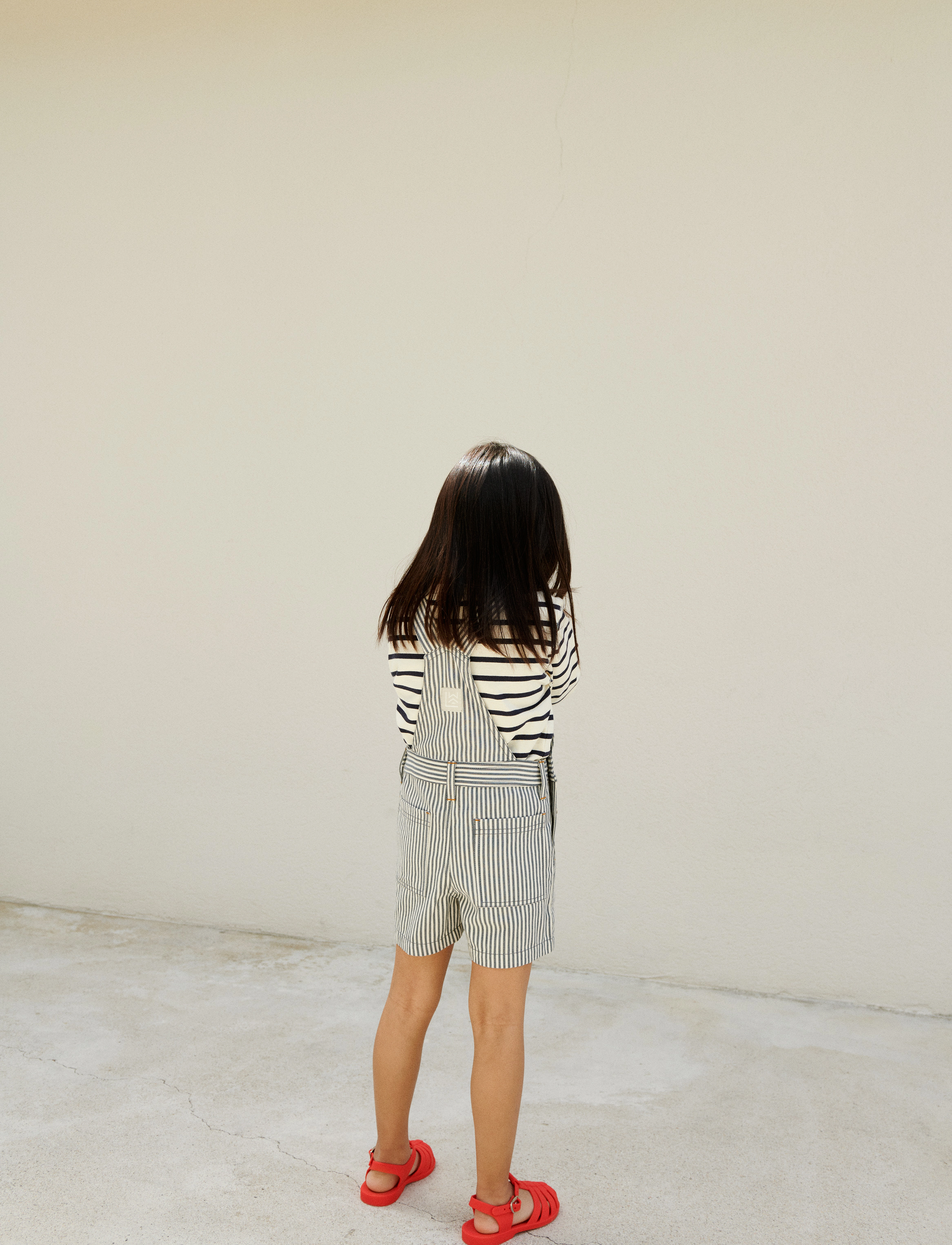 Liewood - Venedict Stripe Dungaree - y/d stripe whale blue / creme de la creme - 3