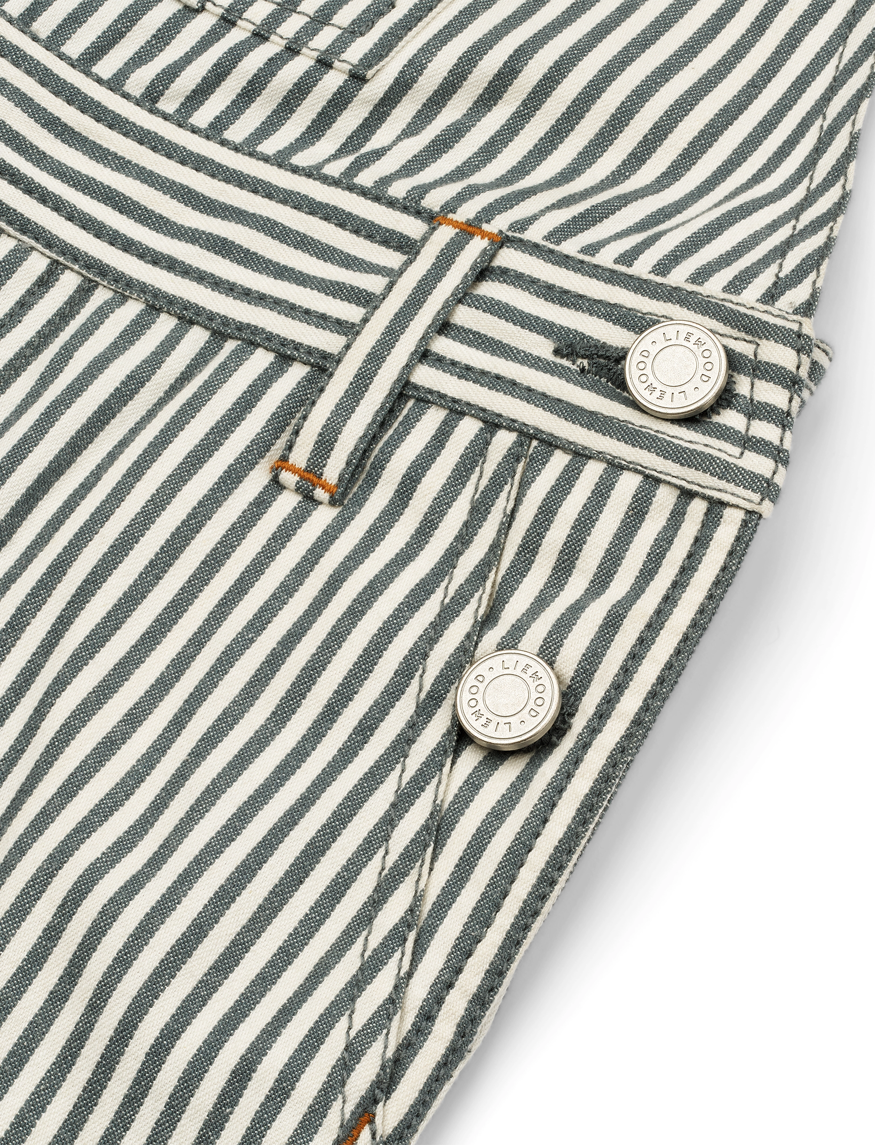Liewood - Venedict Stripe Dungaree - y/d stripe whale blue / creme de la creme - 4