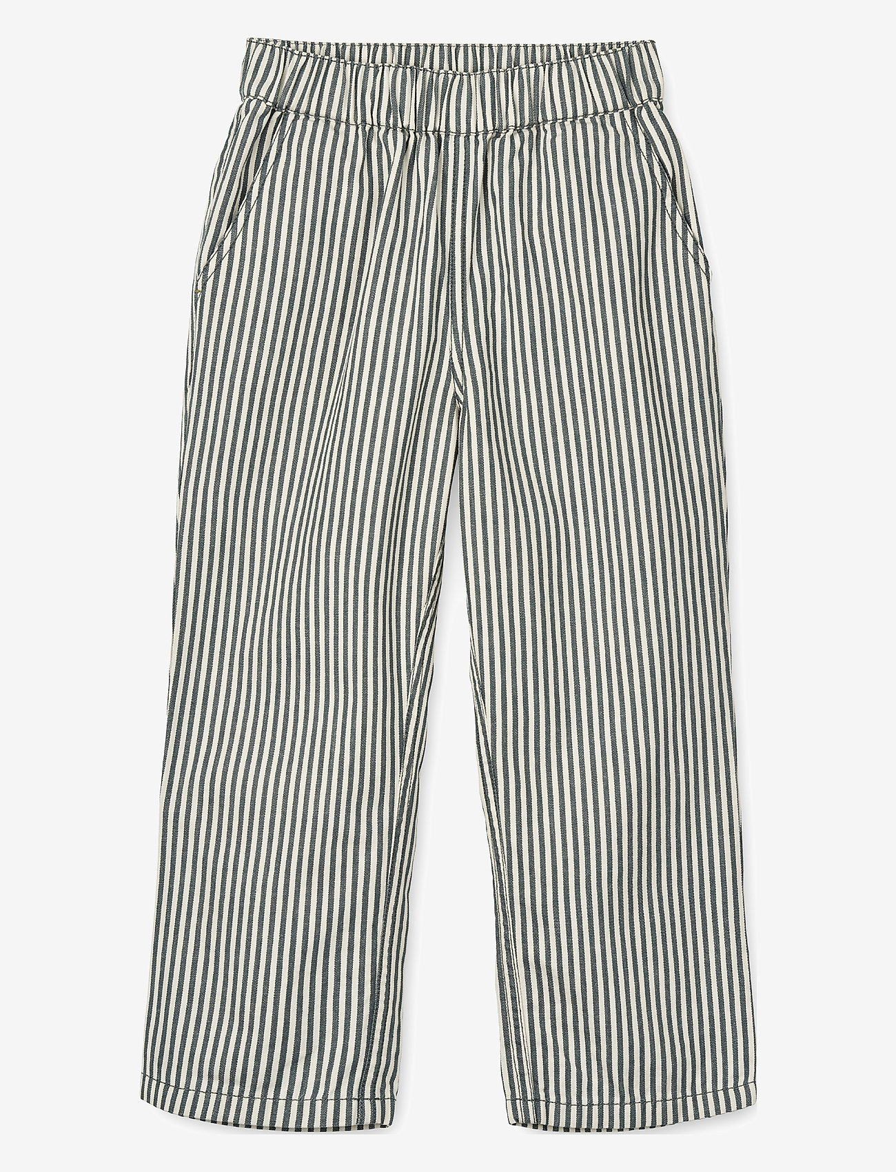 Liewood - Harald Stripe Pants - y/d stripe whale blue / creme de la creme - 1