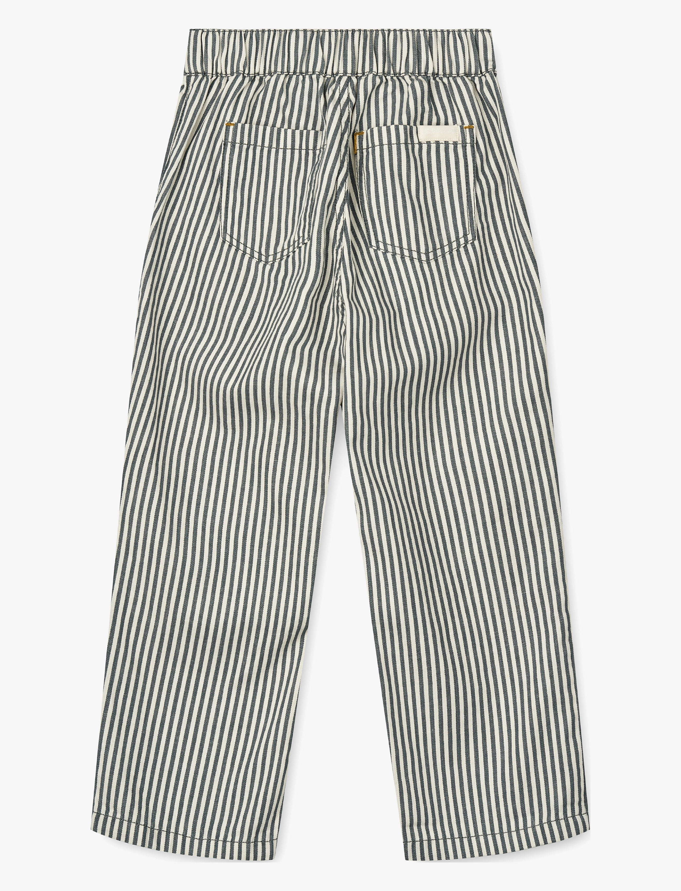 Liewood - Harald Stripe Pants - y/d stripe whale blue / creme de la creme - 2