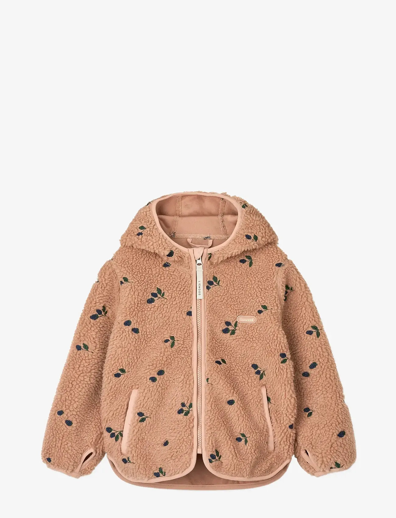 Liewood - Mara Pile Jacket - fleecejackor - berry / pale tuscany / embroidery - 0