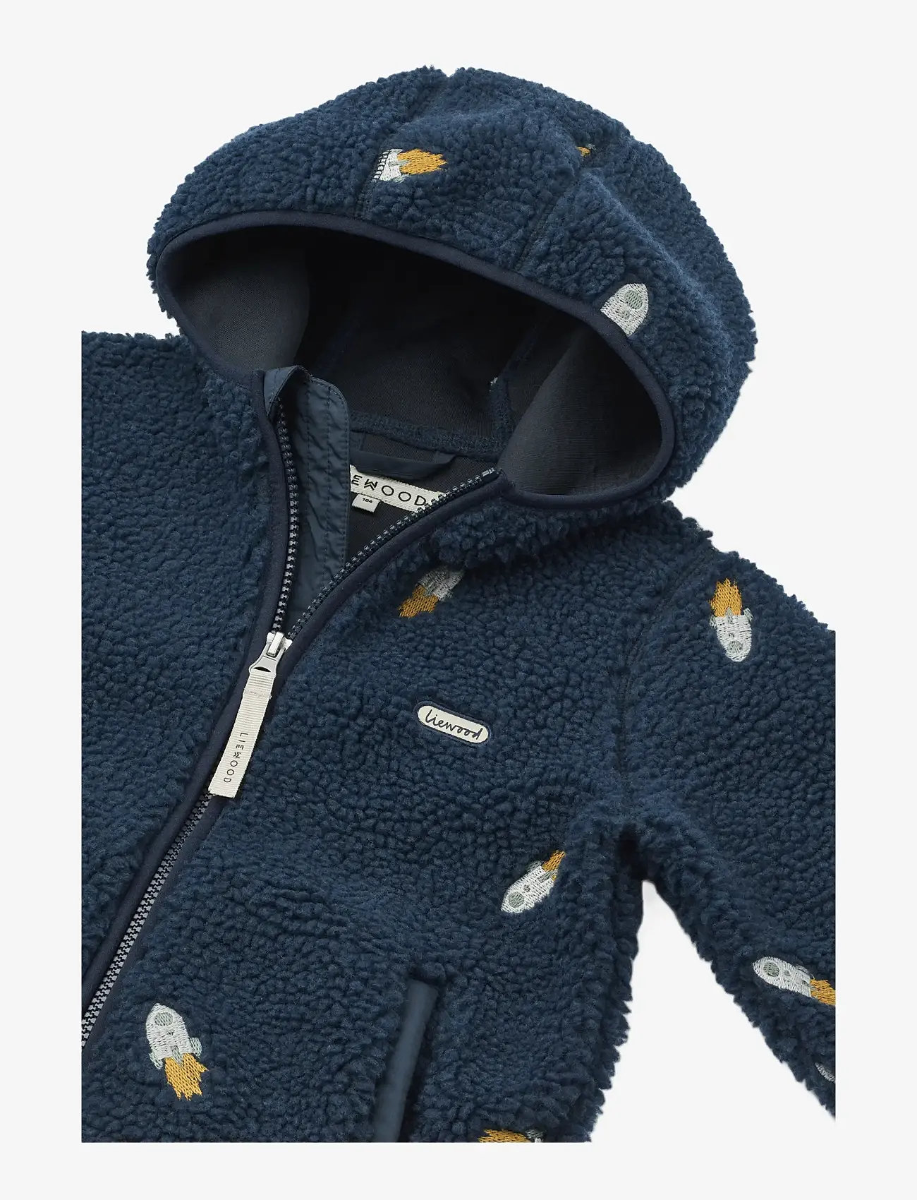 Liewood - Mara Pile Jacket - höstjackor - rocket / classic navy / embroidery - 2