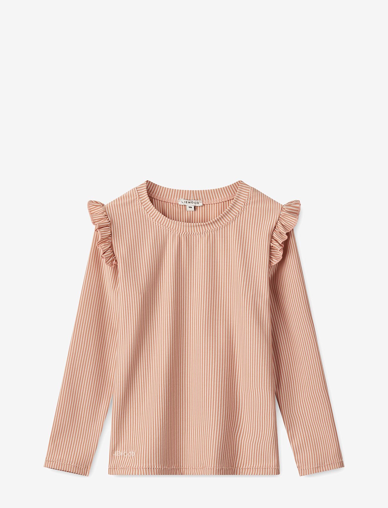 Liewood - Tenley Stripe Swim Tee - bade-oberteile - y/d stripe tuscany rose / sandy - 0