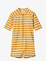Liewood - Max Stripe Short Sleeve  Swim Jumpsuit - maillots 1 pièce - y/d stripe yellow mellow / creme de la creme - 0