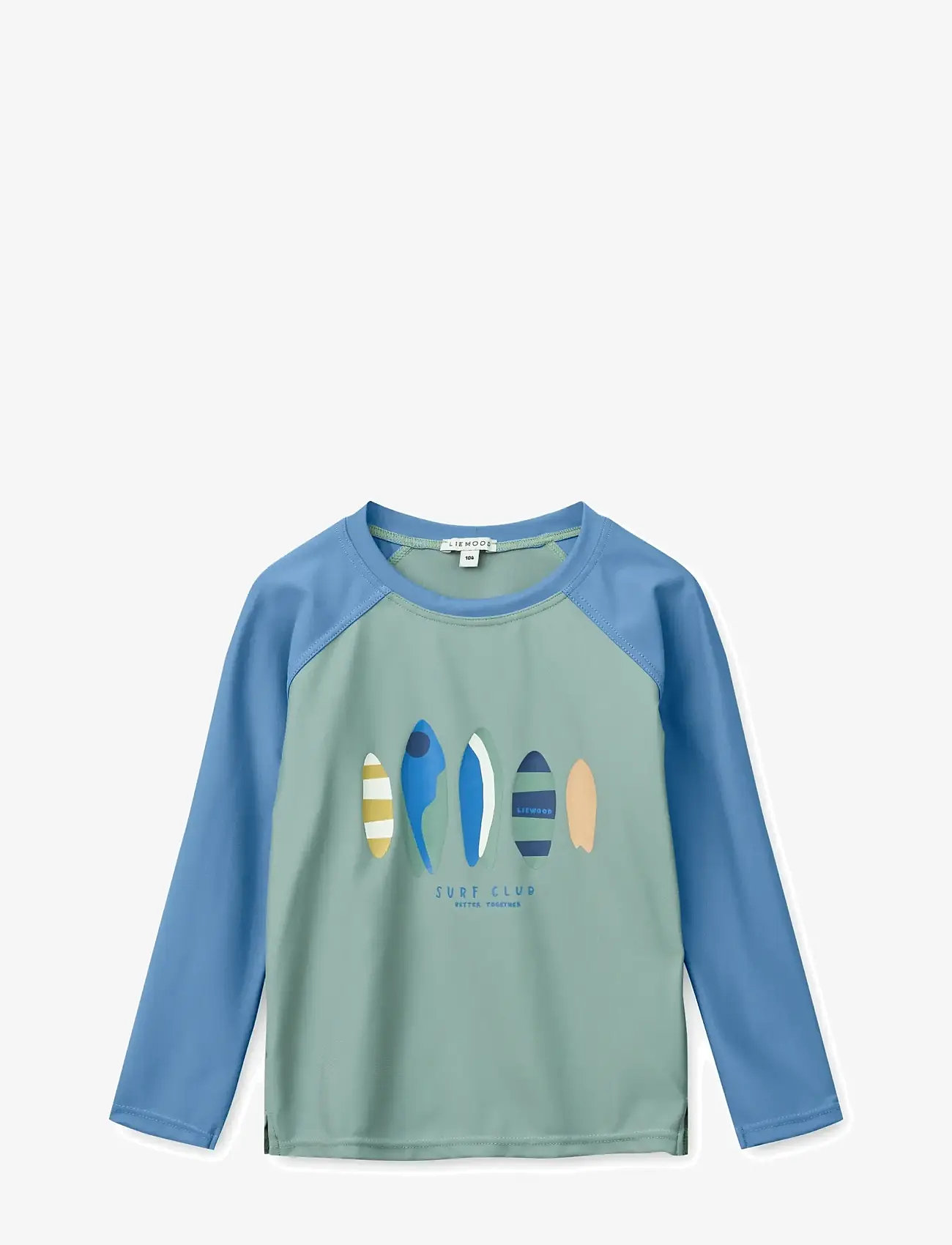 Liewood - Noah Placement Longsleeve Swim Tee - badeoverdele - boards / light peppermint - 1