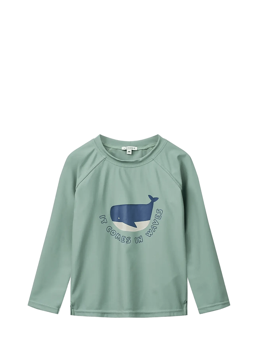 Liewood - Noah Placement Longsleeve Swim Tee - swim tops - it comes in waves / peppermint - 0