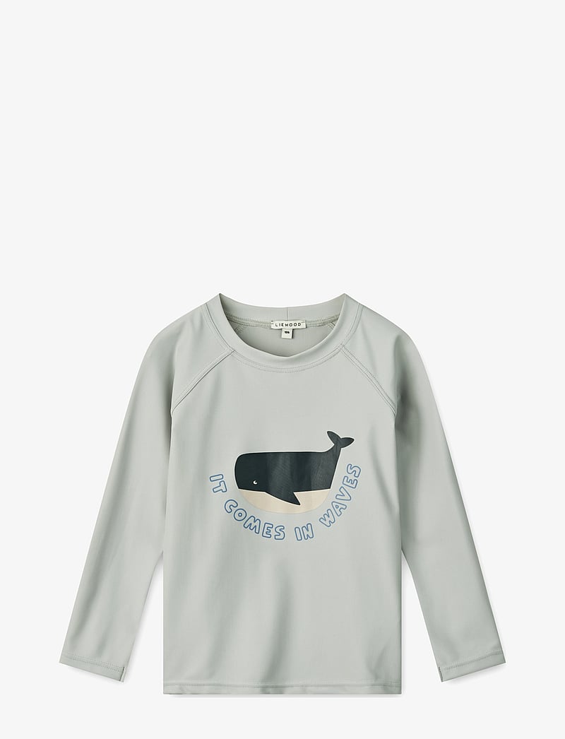 Liewood - Noah Placement Longsleeve Swim Tee - badeoverdele - cloud blue - 0