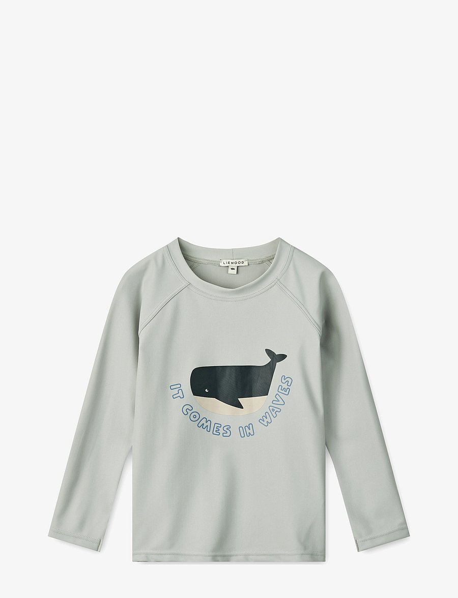 Liewood - Noah Placement Longsleeve Swim Tee - uimatopit - cloud blue - 0