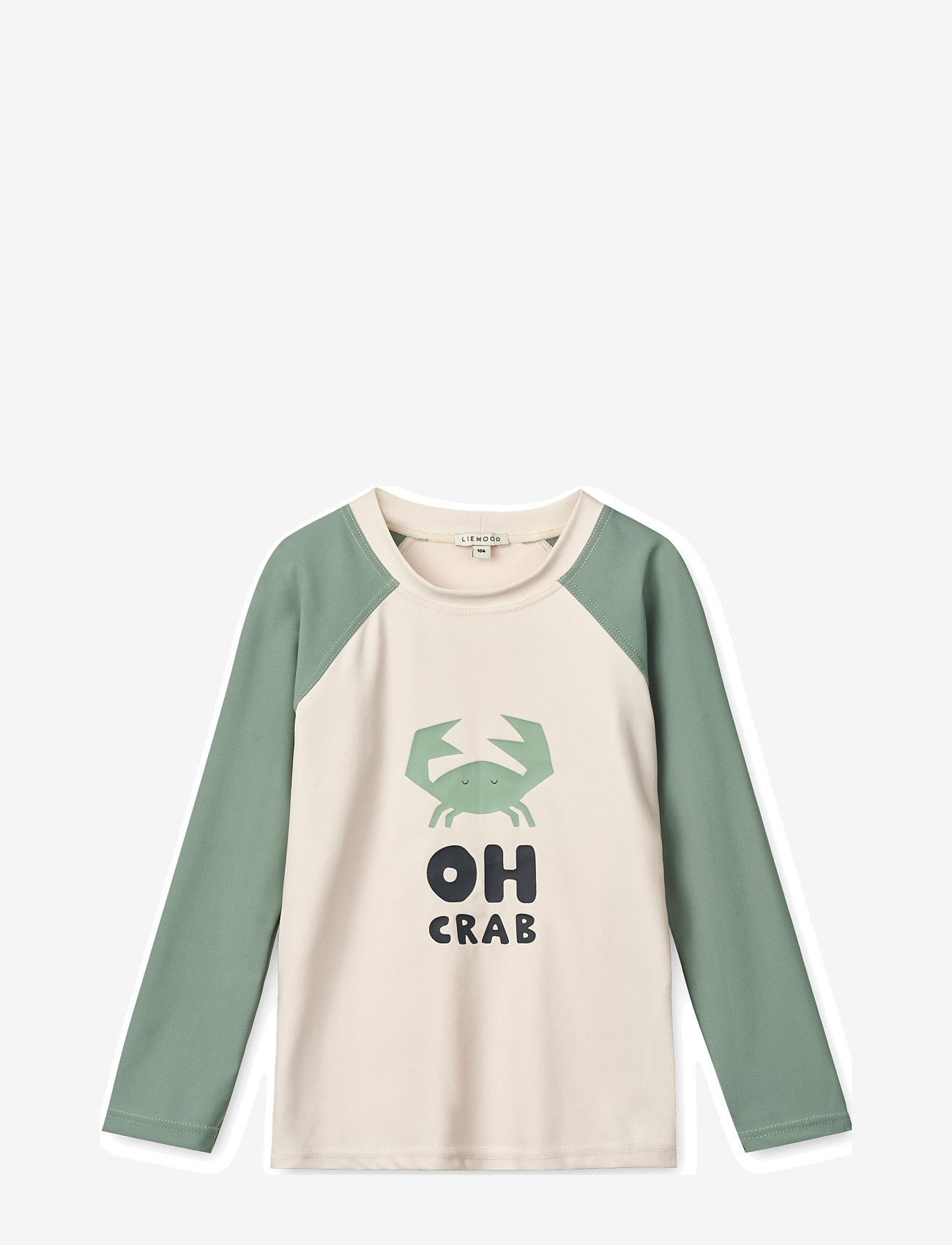 Liewood - Noah Placement Longsleeve Swim Tee - badeoverdele - sandy / peppermint - 0