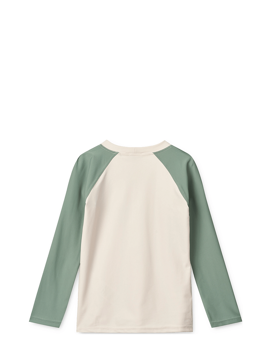 Liewood - Noah Placement Longsleeve Swim Tee - swim tops - sandy / peppermint - 1