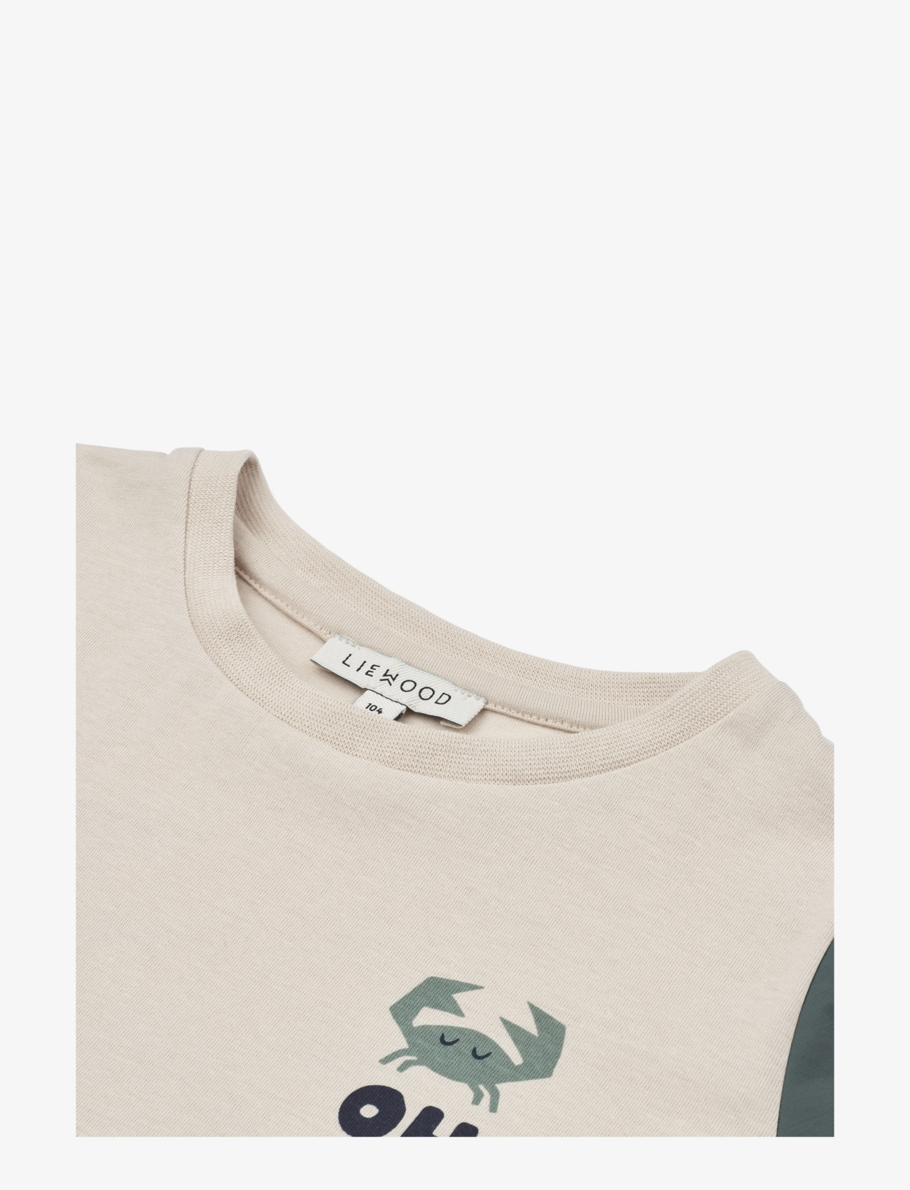 Liewood - Apia Baby Placement Shortsleeve T-shirt - oh crab / sandy - 1