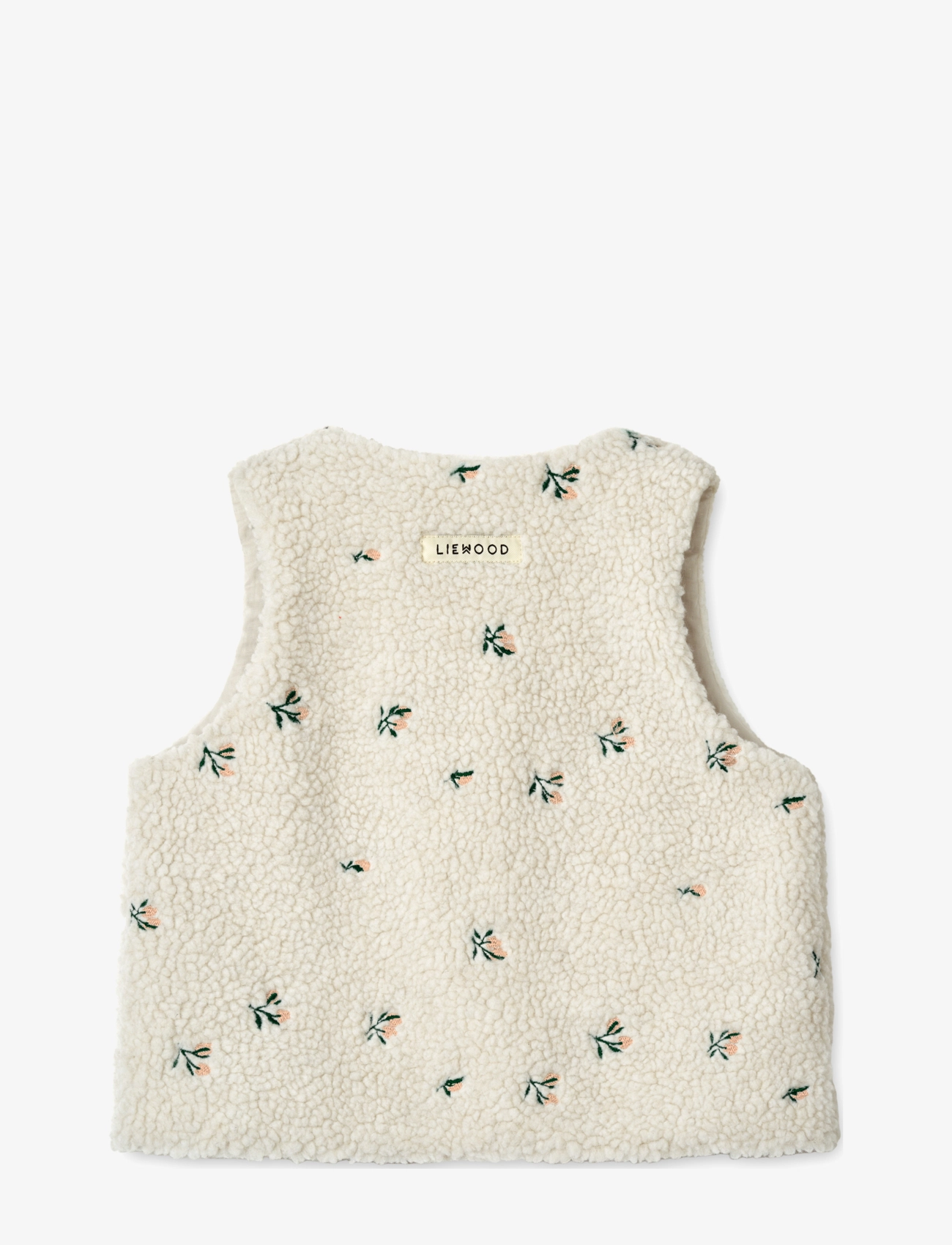 Liewood - Helgo Pile Embroidery Vest - peach / sandy embroidery - 1