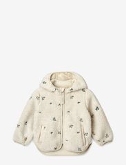 Liewood - Mara Pile Embroidery Jacket With Ears - fleece jackets - peach / sandy embroidery - 0