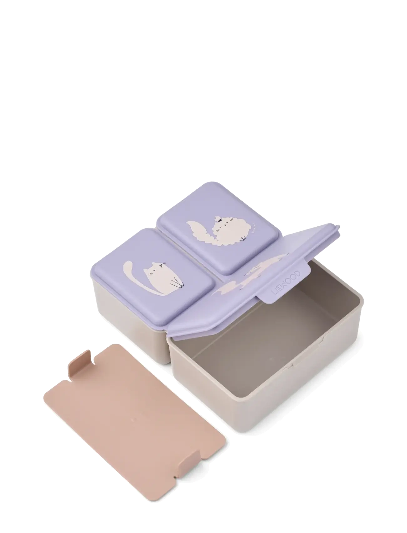 Liewood - Driss Lunchbox - lunchlådor - cat / warm lilac - 1
