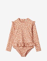 Sille Printed Swimsuit - LEO SPOTS / TUSCANY ROSE