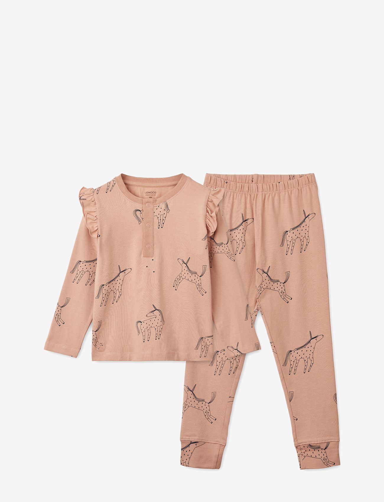 Liewood - Wilhelm Printed Frill Pyjamas Set - unicorn / pale tuscany - 0