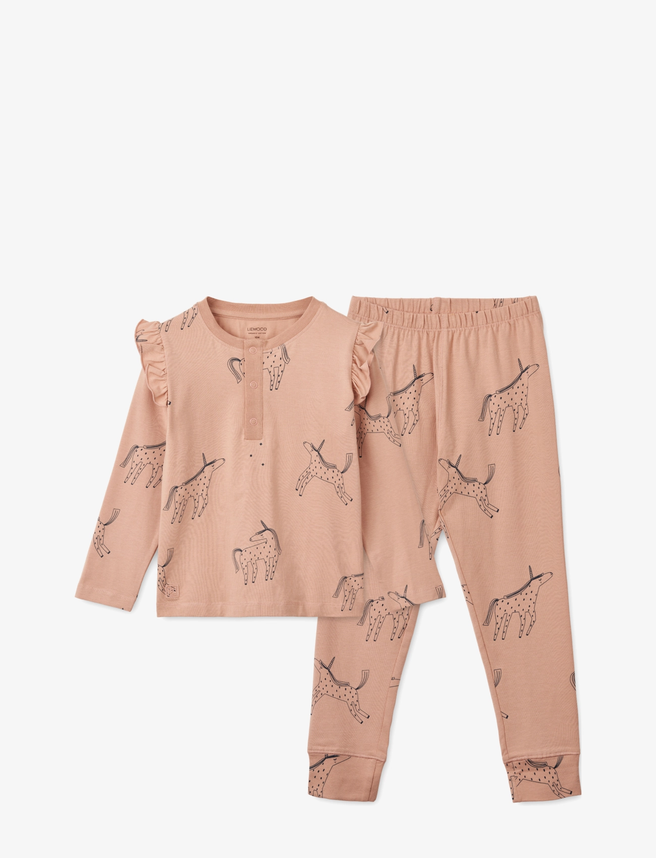 Liewood Wilhelm Printed Frill Pyjamas Set - Liewood - UNICORN / PALE TUSCANY / pink/rose