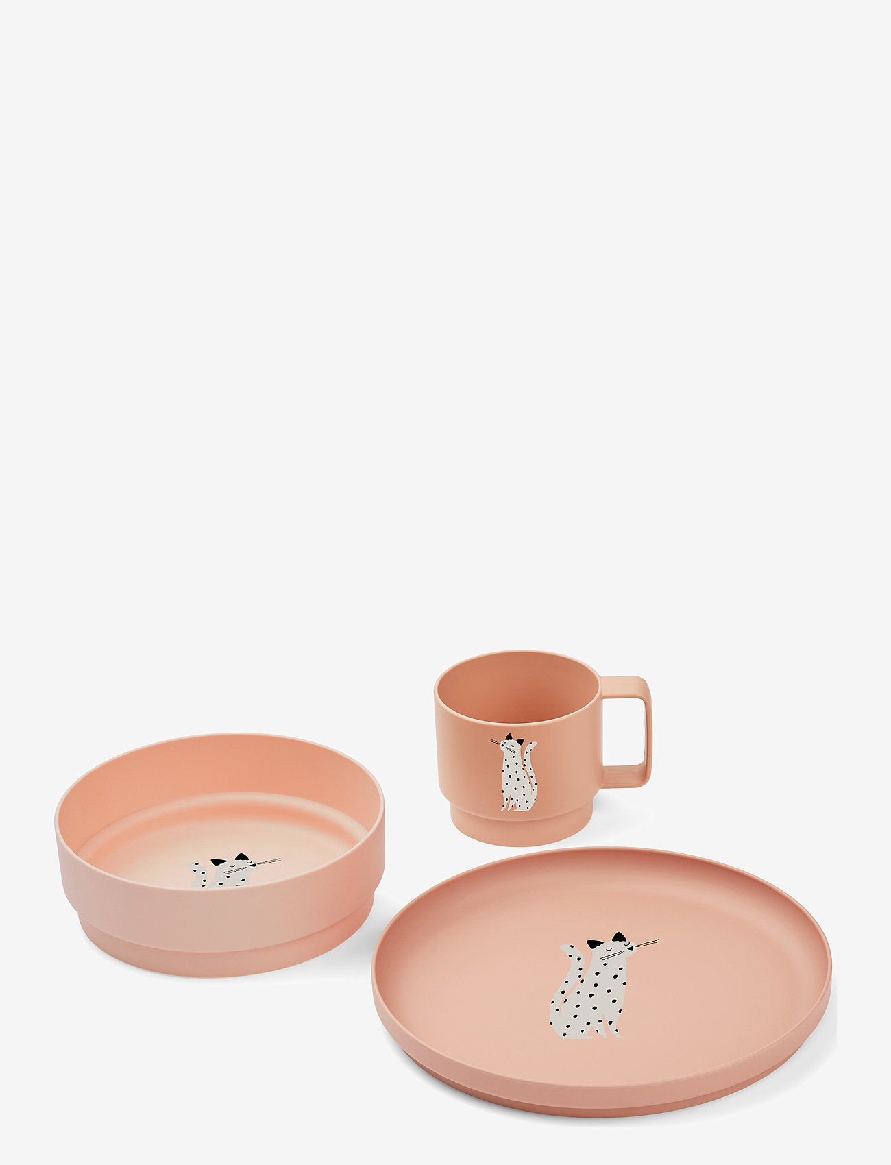 Liewood - Archi Tableware Set - tallerkner & skåle - cat / tuscany rose - 0