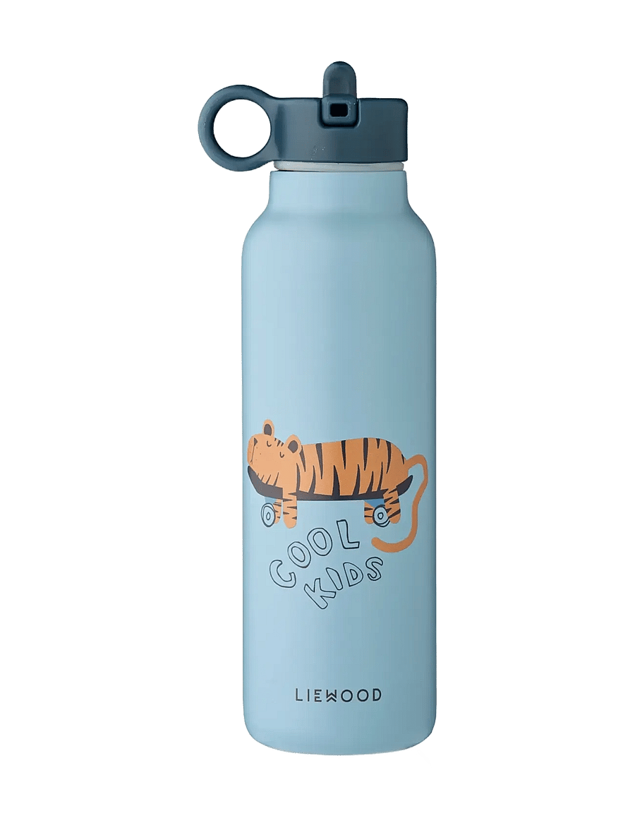 Liewood - Falk Water Bottle 500 ml - vandflasker - tiger / beach blue - 1