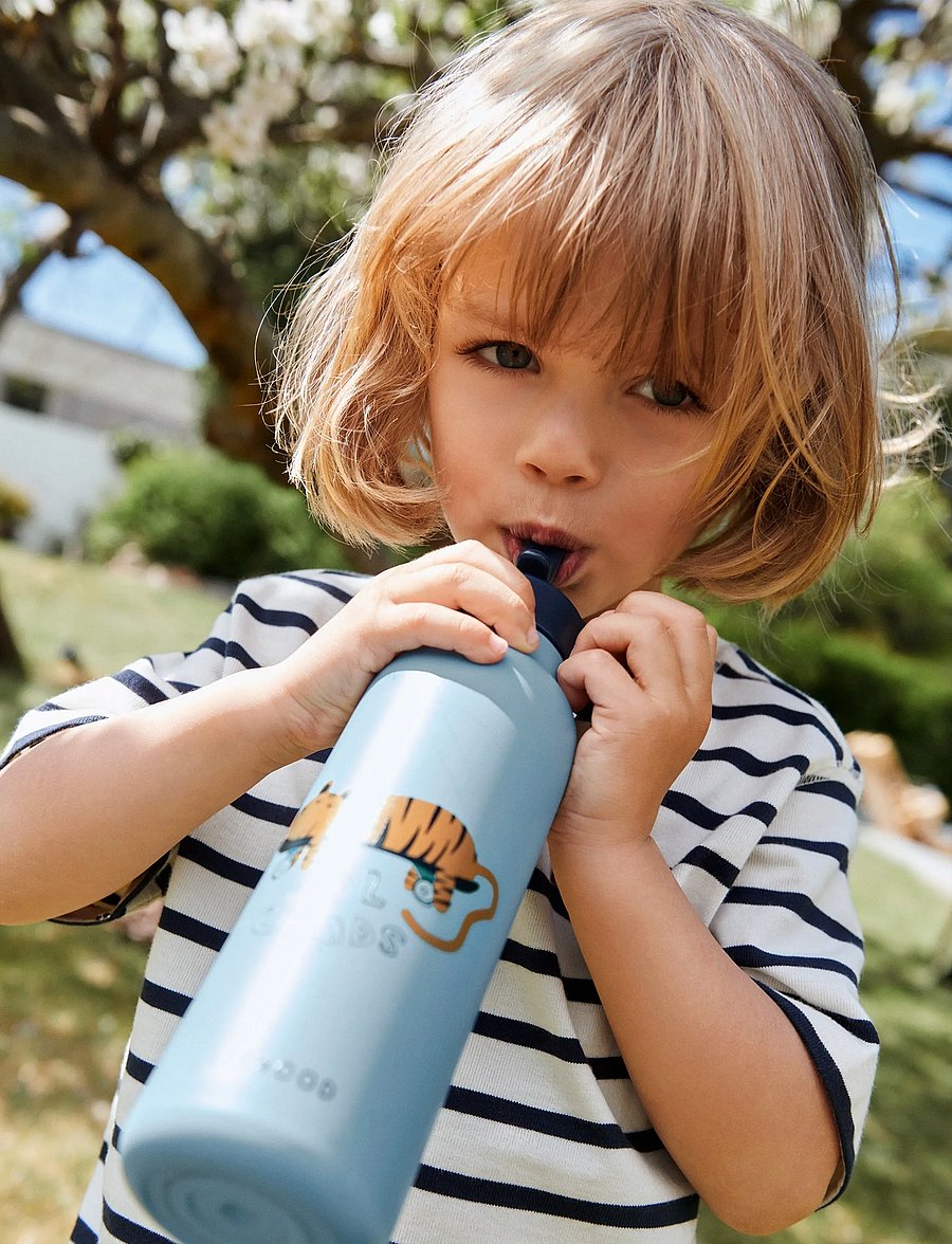Liewood - Falk Water Bottle 500 ml - vandflasker - tiger / beach blue - 0
