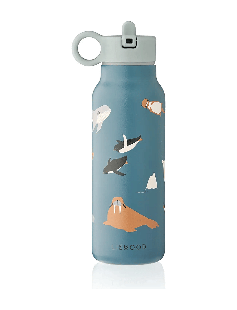 Liewood - Falk Water Bottle 350 ml - wasserflaschen - arctic sea / ocean view - 0