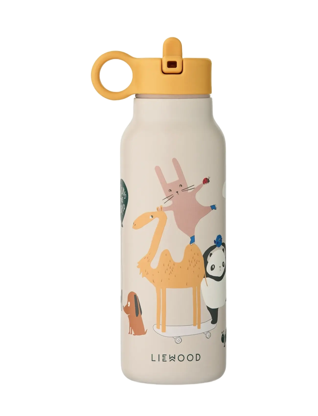 Liewood Falk Water Bottle 350 ml - Accessoarer - AROUND THE WORLD / SANDY / cream