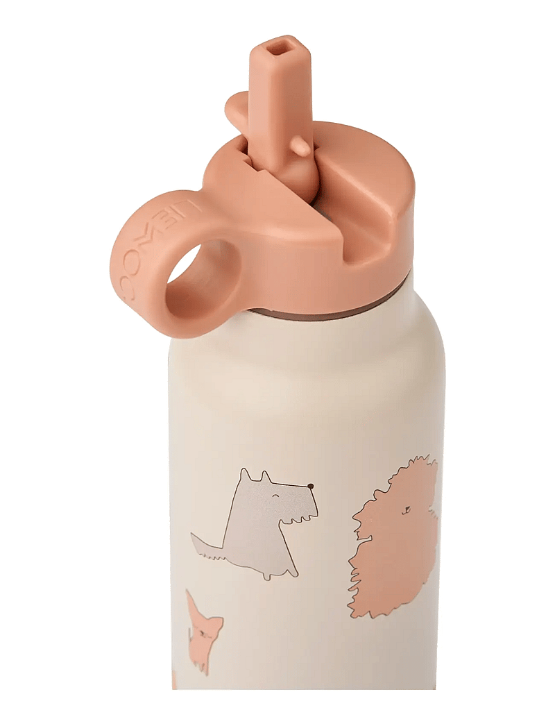 Liewood - Falk Water Bottle 350 ml - vandflasker - cats and dogs / sandy - 1