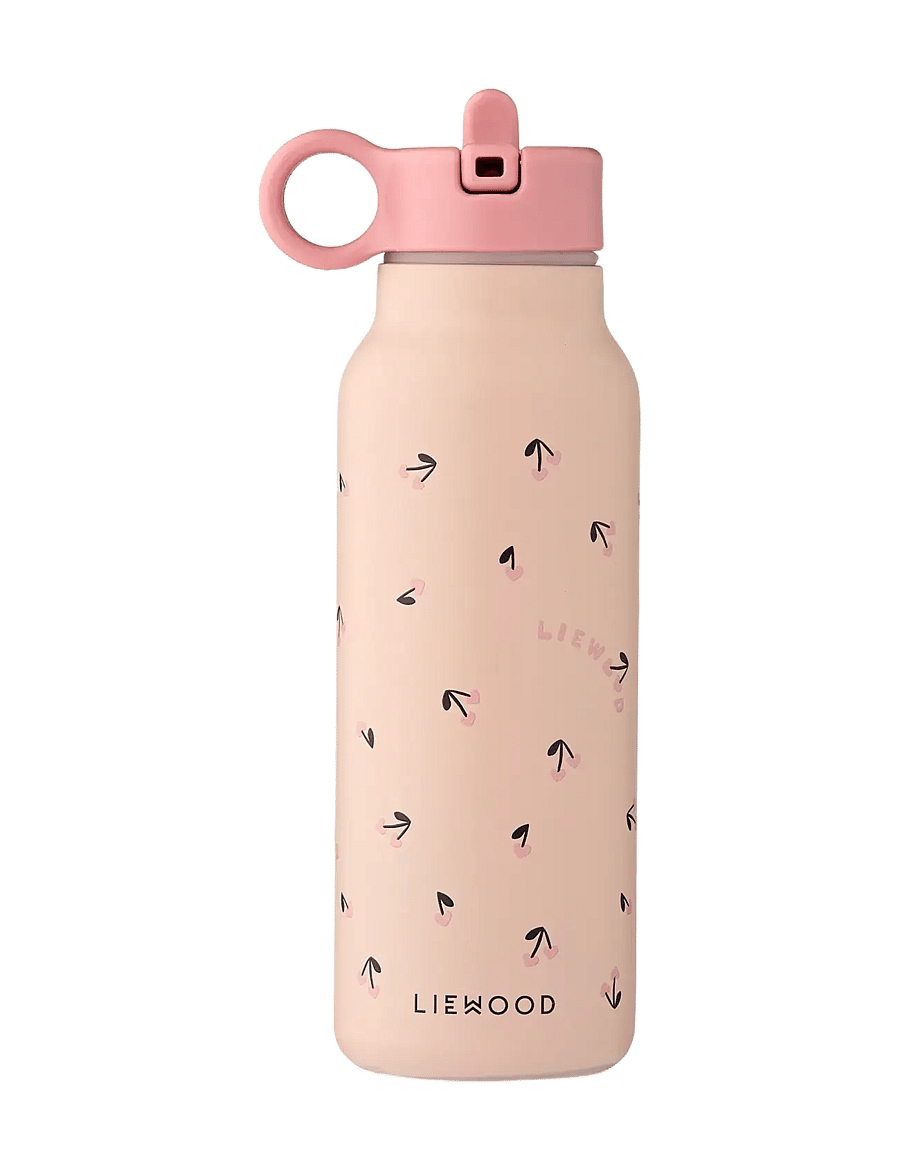 Liewood - Falk Water Bottle 350 ml - wasserflaschen - mini cherry heart / rosey - 1