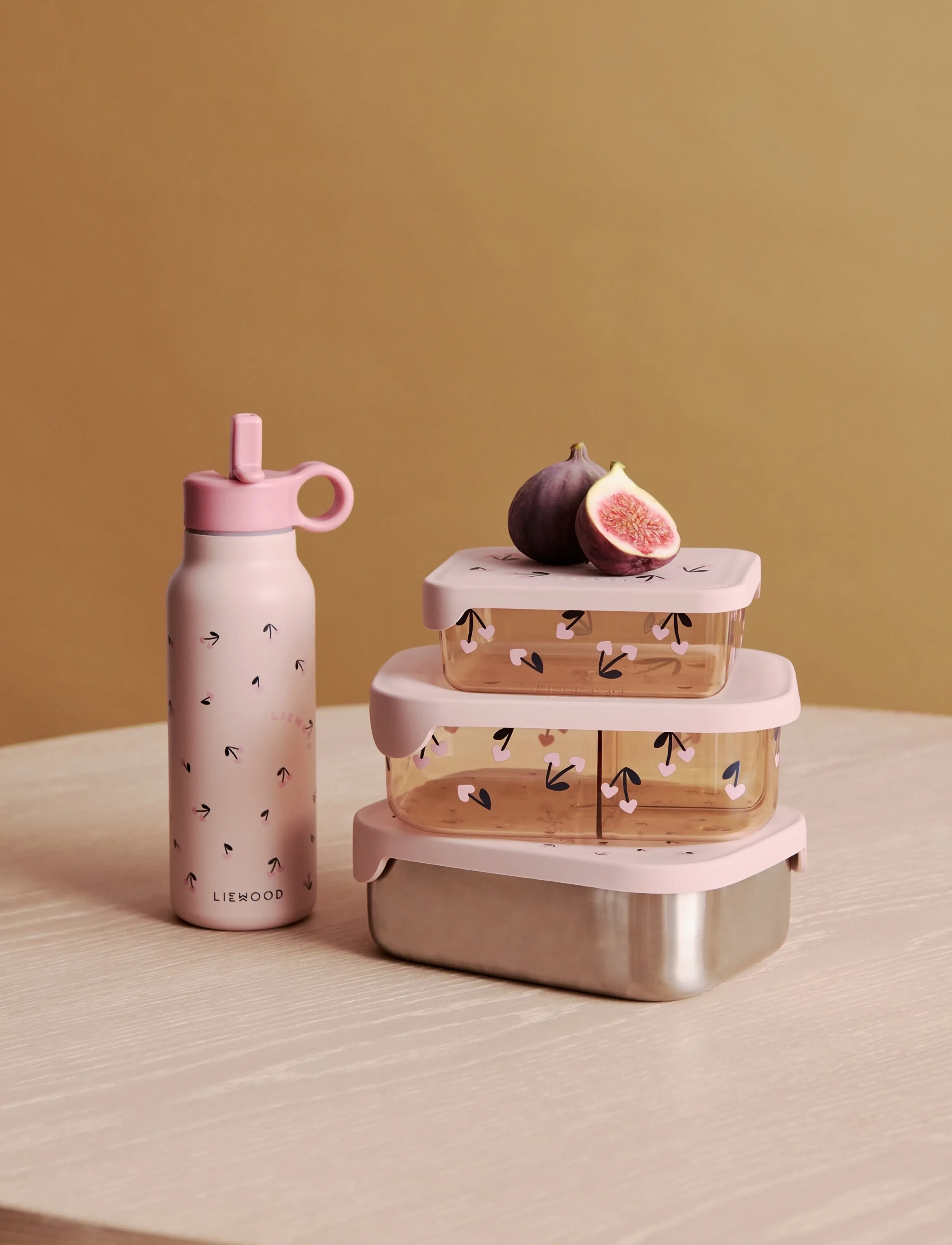 Liewood - Falk Water Bottle 350 ml - wasserflaschen - mini cherry heart / rosey - 3