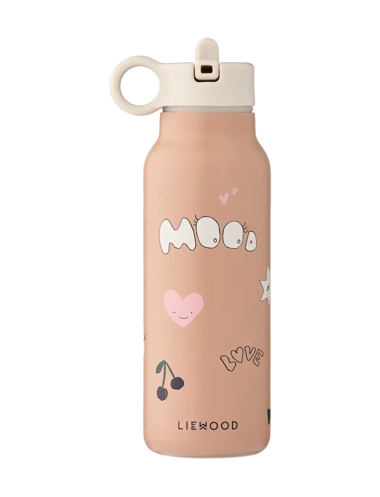 Liewood Falk Water Bottle 350 Ml, Meal Time, Pink, Str: 350 ML
