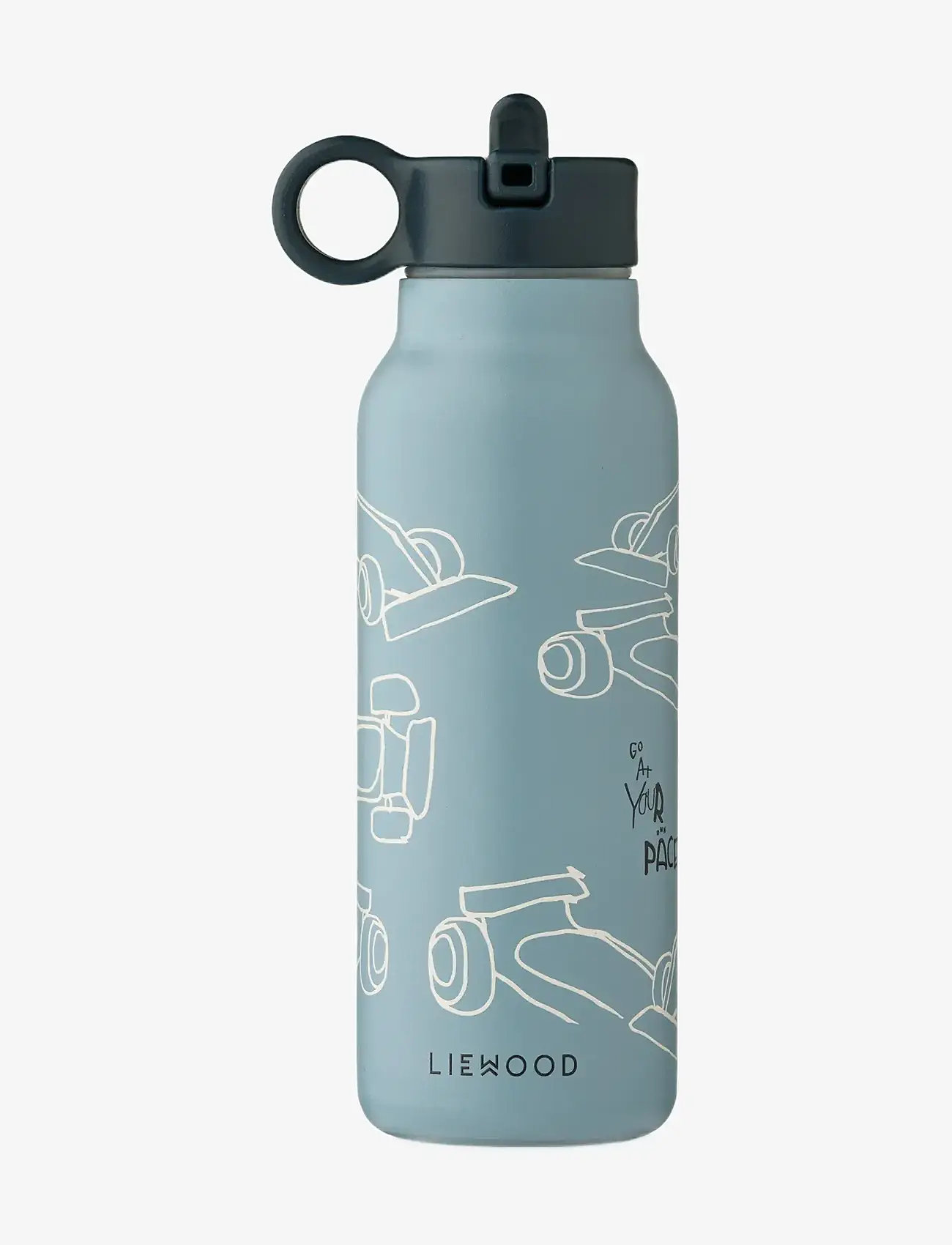 Liewood - Falk Water Bottle 350 ml - wasserflaschen - race cars / beach blue - 1