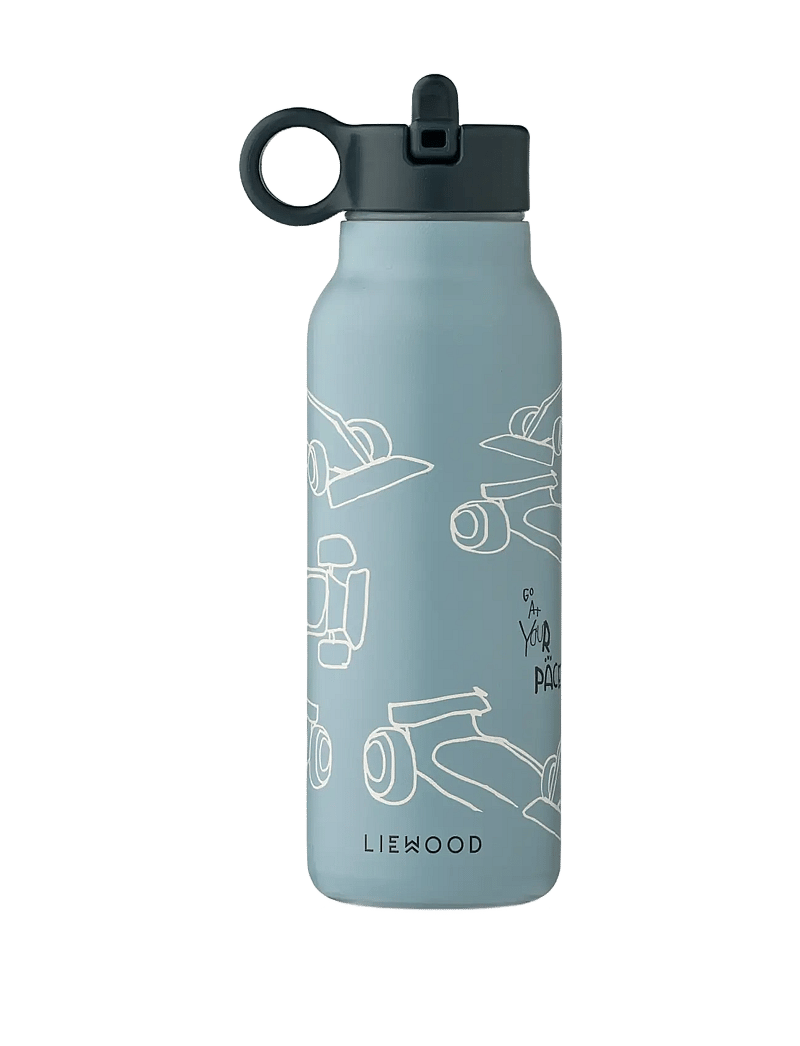 Liewood - Falk Water Bottle 350 ml - wasserflaschen - race cars / beach blue - 1