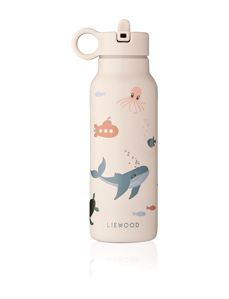 Liewood - Falk Water Bottle 350 ml - vattenflaskor - sea creature / sandy - 0