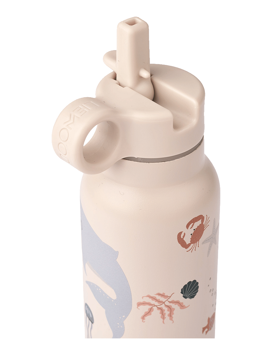 Liewood - Falk Water Bottle 350 ml - vattenflaskor - sea creature / sandy - 1
